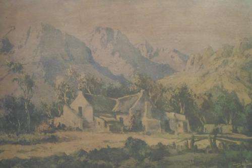 Tinus de Jong - Farmscene print- Very old frame - Take a look!